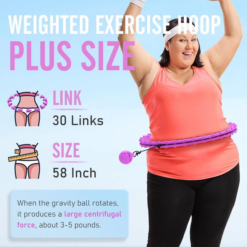 JKSHMYT Weighted Hula Circle Hoops for Adults Weight Loss, Infinity Fit Hoop Plus Size, 30 Detachable Links, Exercise Hoop for Women and Beginners - Image 2